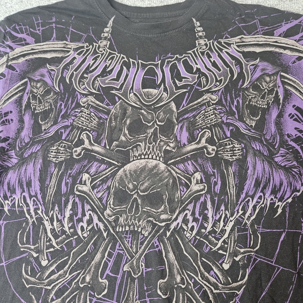 Affliction Mens Tshirt Size XL Graphic Print Darkness Falls Mall Goth Streetwear